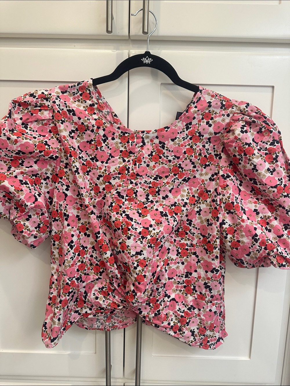 Tommy Hilfiger Pink Floral Puff-Sleeve Blouse